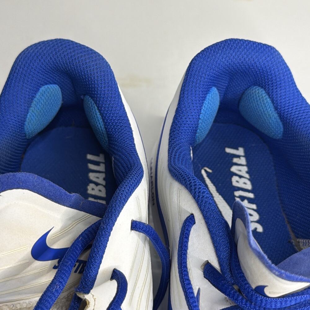Nike Softball Cleats Lunarlon Hyper Diamond 3 Pro White Blue Women’s 9 Shoes - Picture 10 of 10